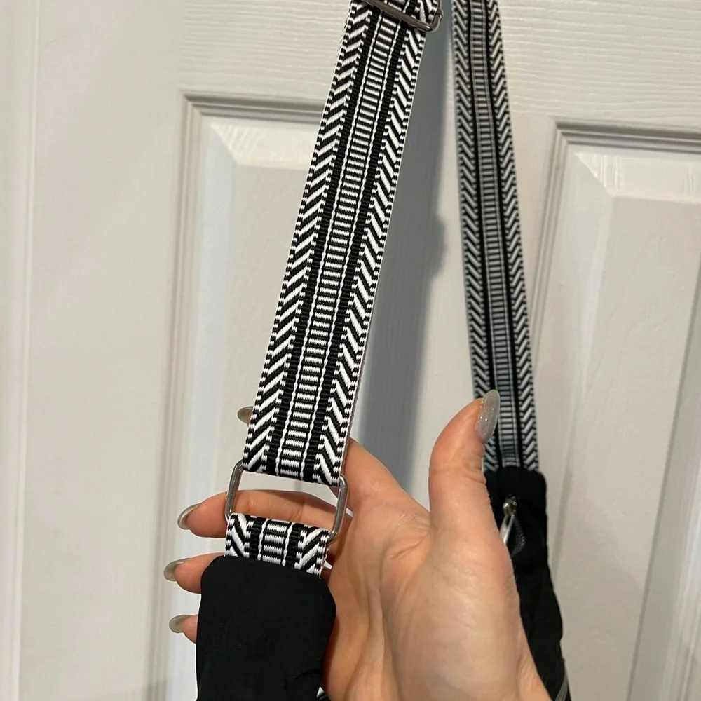 Black Crossbody Bag with Zip Pockets - Picture 3 of 4
